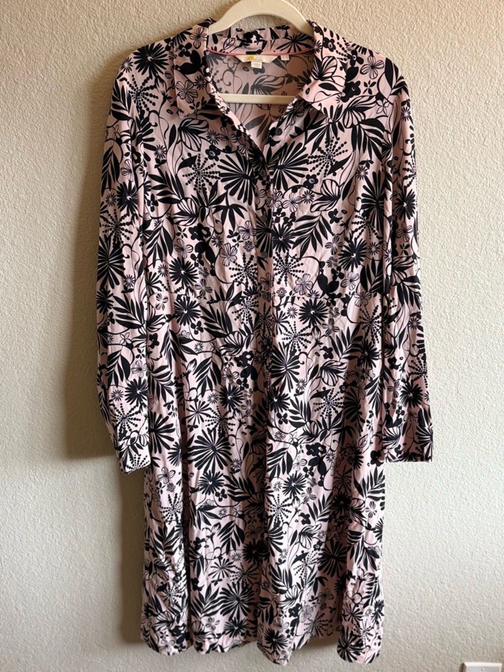 Boden Printed Midi Dress Flowy Button Up Shirt Dress Casual Spring Summer Floral